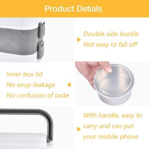 Boîte à lunch isotherme en acier inoxydable pour bureau, échantillon gratuit, 110V/220V, chauffe-riz blanc 2.0L, vente en gros - Product Image 2