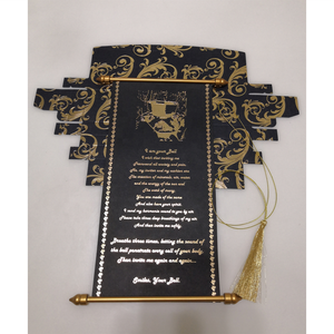 Nuovissimi Inviti di Nozze di Lusso in Stile Indiano Reale con Decorazioni Nere e Lamina Dorata - Product Image 2