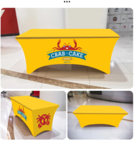 Couverture de table convertible Jeté de table en polyester plat à 4 faces imprimé par sublimation colorée pour table pliante de 8 pieds ou 6 pieds