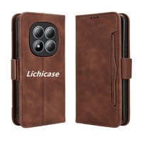 Coques de téléphone en cuir à rabat de luxe Lichicase pour Redmi Note 14 14S 14 Pro 14 Pro Plus porte-carte couverture arrière antichoc