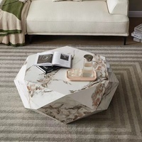 Table centrale en diamant de luxe, mobilier de salon moderne, plateau rond en marbre, Table basse en acier inoxydable pour la maison, l'hôtel