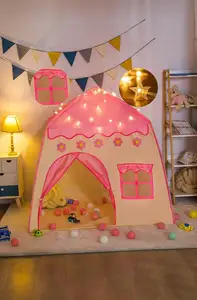 Tenda dengan lampu bintang, tenda mainan dalam ruangan anak perempuan Playhouse mainan anak perempuan