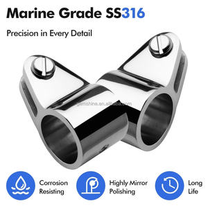Embout coulissant à œillet pour bimini, quincaillerie marine robuste en acier inoxydable 316, compatible avec les tubes ronds de 7/8'' ou 1'' de diamètre extérieur - Product Image 1