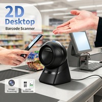 Lecteur de codes-barres omnidirectionnel 2D GTCODESTAR, scanner de codes-barres USB filaire, scanner de codes QR de bureau pour supermarché, lecteur de codes QR COMS
