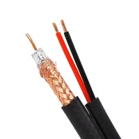 Cable Coaxial CCTV RG59+2C 48BC 300M con Conductor Sólido y Cable de Alimentación, Revestimiento de PVC LSZH, 75 OH, Lámina/Trenzado de MG-Al, OEM/ODM