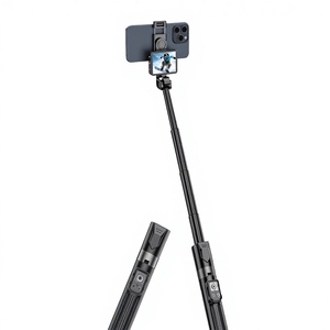 Perche à <span class=keywords><strong>selfie</strong></span> <span class=keywords><strong>Bluetooth</strong></span> multifonctionnelle avec écran magnétique pliable, trépied avec écran HD de 2,4 pouces, télécommande <span class=keywords><strong>Bluetooth</strong></span> double - Product Image 1