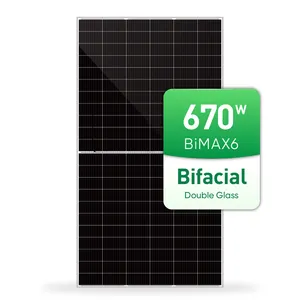 定制价格合理双面太阳能电池板550W 600W 665W 670W安装半切新型瓦太阳能电池板批发