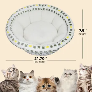 뜨거운 겨울 편안한 고양이 집 통기성 면 격자 무늬 패턴 신선한 스타일 애완 동물 고양이 침대