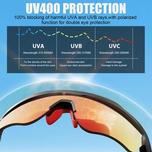 แว่นตากันแดดสำหรับเล่นกีฬากลางแจ้ง UV400 แว่นกันแดดสำหรับปั่นจักรยานกรอบกึ่งไร้ขอบน้ำหนักเบาสำหรับผู้ชาย - Product Image 4