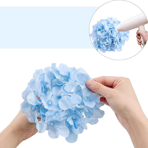 Gerçekçi ipek ortanca kafaları yapay çiçekler ile ev bebek duş düğün ve şükran süslemeleri için kaynaklanıyor - Product Image 3