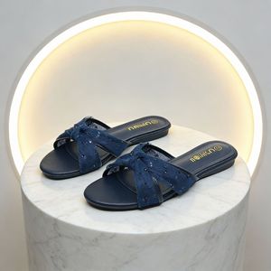 Sandales plates à plateforme pour femmes, nouveau style, avec strass, <span class=keywords><strong>tissu</strong></span> en maille croisée, légères, résistantes, pour l'été - Product Image 5