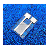 50μm Electrodo interdigital de platino Pt Biosensor de humedad de gas de vidrio de cuarzo OEM con electrodo de horquilla de platino
