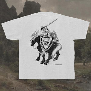 Camisetas Personalizadas para Hombre con Impresión de Logotipo Frontal, 100% Algodón Tejido, 250g, Corte Holgado, Cuello Redondo, Manga Corta - Product Image 3