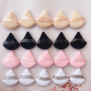 Bouffée de poudre en vrac avec logo personnalisé Houppette de maquillage pour le visage Triangle Fond de teint cosmétique doux Éponge Outil de maquillage humide et sec