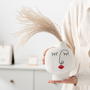 MSH vendita calda su misura stile nordico di lusso decori viso umano <span class=keywords><strong>vaso</strong></span> in ceramica per la decorazione della casa - Product Image 3