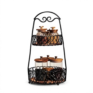 Estante de Especias Metálico de Dos Niveles con Frascos de Vidrio, Organizador de Cocina, Tipo Vertical, Diseño Duradero - Product Image 6