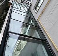 Fenêtre de toit en verre fixe étanche avec cadre en aluminium et vitrage trempé pour toit plat, sous-sol, grenier, maison