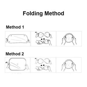 Foldable Front Windshield <b>Shade</b> Polyester Uv Heat Sun <b>Shades</b> Auto Double Circle Car Sunshade With Custom Logo Print - Product Image 6