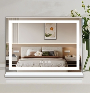 Hiện đại đôi mặt LED Vanity gương cho Bluetooth loa kích thước lớn mỹ phẩm bàn trang điểm gương cá nhân các tính năng cho - Product Image 3