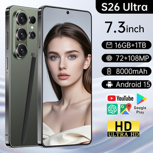 โทรศัพท์มือถือรุ่น S26-Ultra 5G ระบบปฏิบัติการ Android 15 หน้าจอ <span class=keywords><strong>7</strong></span>.3 นิ้ว ความละเอียด 1440*3040 กล้องคู่ 72 และ 108 ล้านพิกเซล แบตเตอรี่ 8000mAh ใช้งานได้นาน สมาร์ทโฟน - Product Image 1