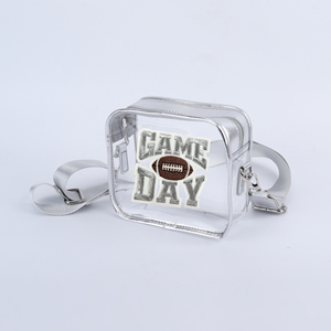 <b>Game</b> Day Stadium Approved Clear Lady Classic Messenger Bag Custom Embroidery Zipper Shoulder Bag Travel Beach Waterproof PVC - Product Image 1