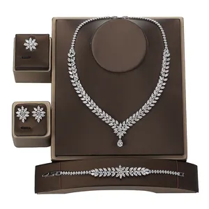 Роскошное ожерелье из кубического циркония AAA для невесты из Дубая, модные свадебные аксессуары из Саудовской Аравии, наборы для столовой BN8543
