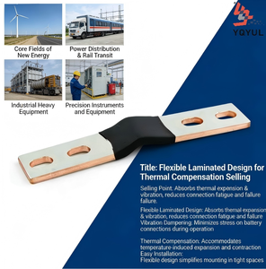 YULIAN Custom Tinned Copper Bus Bars with Round Holes for Electric Vehicles Insulated Flexible Copper Busbars - Product Image 2