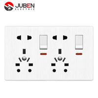 Népal Bouton de sécurité Interrupteur d'éclairage LED Multi Socket Ventilateur Alimentation Murale Interrupteurs et Prises Électriques