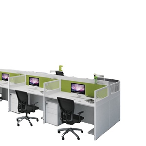 Mesa de Trabajo modular moderna para 6 personas, muebles de oficina, escritorio, cubículo, particiones, marco de acero - Product Image 1