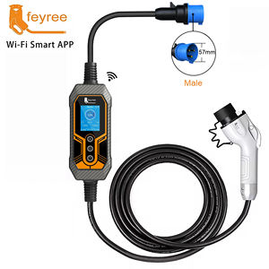 Chargeur EV portable Feyree 7kW GBT 32A avec contrôle à distance WiFi, écran LCD 2,8 pouces, programmation de la charge, pour utilisation en extérieur, chargeur rapide EV - Product Image 1