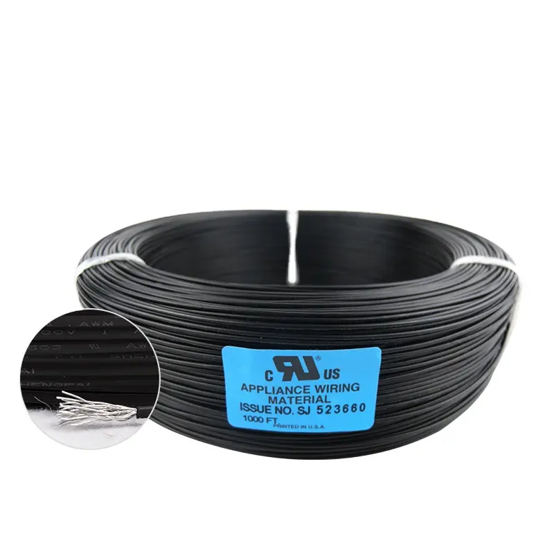 UL1330 18awg 19/0.235TS OD 2.2 wire black white color excellent electrical insulation properties for transformers lamps