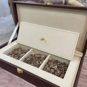 Luxury MDF Agarwood Set, Wooden Box Perfume Box, Gold Trim, Multi-Compartment Storage Box, with Leather Cover, Arabian Gift - Product Image 3