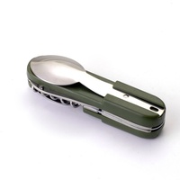 Ensemble de couverts pliants multifonctionnels en acier inoxydable pour le camping et la survie en voyage