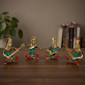 Figuras Tribales Musicales de Latón de Calidad de Exportación, Juego de 4 Diseños, Artesanía Navideña para Decoración del Hogar - Product Image 5