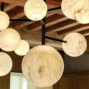 <span class=keywords><strong>Suspension</strong></span> de salle à manger de luxe en aluminium espagnol LED <span class=keywords><strong>Suspension</strong></span> moderne minimaliste Restaurant boule de marbre Lustre Dimmable - Product Image 1