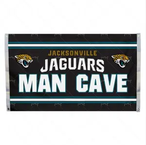 Высококачественный изготовленный на заказ Jacksonville Jaguars Man Cave Grommet флаг лицензированный футбольный мяч NFL 3x5