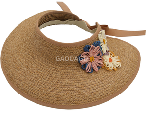 Chapeaux de soleil d'été à large bord en paille de <span class=keywords><strong>raphia</strong></span> style coréen, fabriqués en Chine - Product Image 6