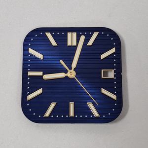 Gold Nail Dial 29.5mm Square <b>Watch</b> <b>Accessories</b> with Green Luminous Hands Wristwatch Tools <b>Parts</b> for Japanese NH35/NH36 Movements - Product Image 5