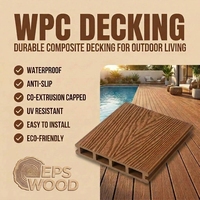 Plancher composite en bois grainé co-extrudé ignifuge et imperméable pour terrasse, jardin, patio, balcon