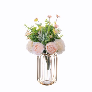 Bouquet de fleurs artificielles CallaFloral, roses roses et blanches, verdure, décoration d'intérieur, accessoire de mariage CF01344 - Product Image 5