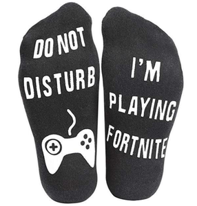 Chaussettes personnalisées avec <span class=keywords><strong>message</strong></span> amusant Je joue à des jeux avec logo - Product Image 1