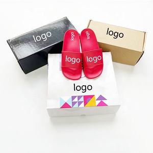 2023 도매 고품질 저렴한 안티 슬립 사용자 정의 인쇄 로고 패턴 PU <span class=keywords><strong>PVC</strong></span> 여성 부드러운 샌들 슬라이드 슬리퍼 상자 - Product Image 4