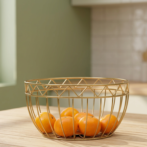 Panier de rangement rond en métal, corbeille à fruits en fil d'acier inoxydable, design minimaliste pour cuisine, conteneur de rangement durable, type sur pied - Product Image 6