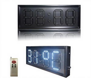 <span class=keywords><strong>Horloge</strong></span> <span class=keywords><strong>murale</strong></span> numérique géante extérieure KENSUN 24 pouces, affichage LED blanc pur, température et heure, étanche IP65, télécommande IR - Product Image 1