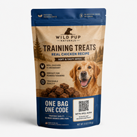 Maßgefertigter Einwegbeutel mit QR-Code für Hundetraining-Leckerlis, Stehbeutel mit Reißverschluss für Haustier-Snacks