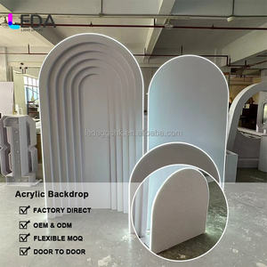 LEDA Modern New Arrival <b>LED</b> Acrylic PVC White Wedding Arch Backdrop with <b>Light</b> for <b>Party</b> Decor - Product Image 2
