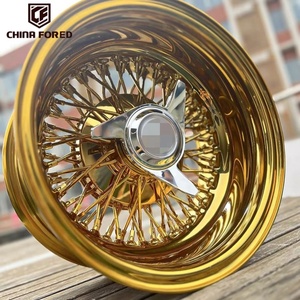 Ruedas BZY 13x7 14x7 15x7 Cromadas Doradas con Radios de Alambre, Ruedas Forjadas con Sistema Knock-Off para <span class=keywords><strong>Cadillac</strong></span>, Thunderbird, Chevrolet, <span class=keywords><strong>Autos</strong></span> Clásicos - Product Image 5