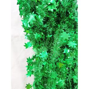 Guirnalda de oropel de PVC verde, decoraciones para árboles de fiesta navideña para eventos de oficina en casa, decoraciones de Acción de Gracias de otoño metálicas - Product Image 6