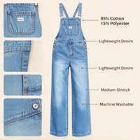 Salopette en jean bleu clair à jambes larges pour le week-end, tenue décontractée pour le brunch au café du matin