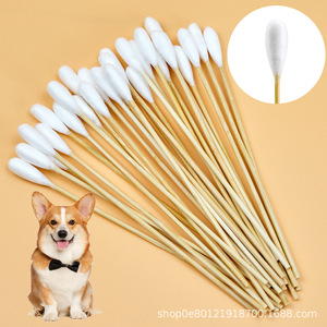 Bonson Pet Ear Cleaning Cotton Swabs 200 Pcs Absorbent Cotton For Dogs And <b>Cats</b> - Product Image 5